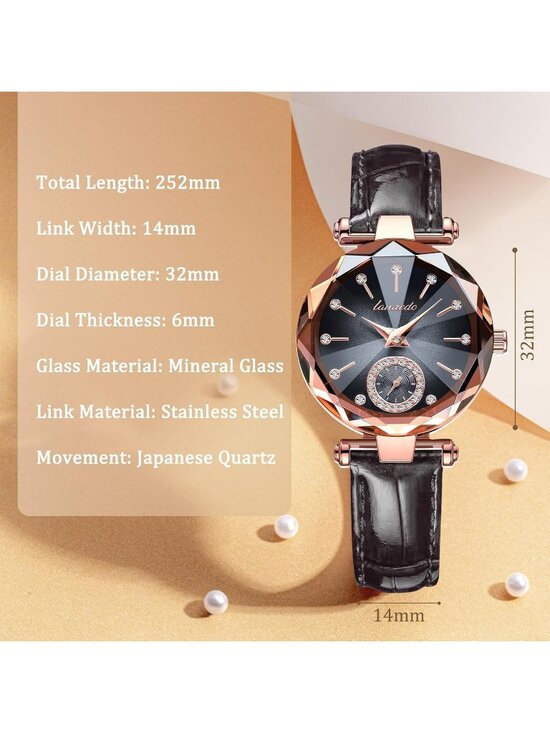 Women\'s Cold Grey Elegant Leather Strap Analog Creative Diamond Dial Wrist Watch